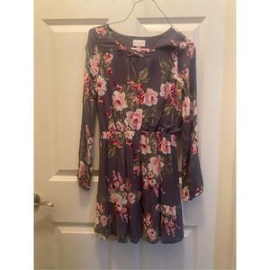 NWOT • Girl’s • The Children’s Place • Pink Floral Print • Charcoal Grey • 3/4 S